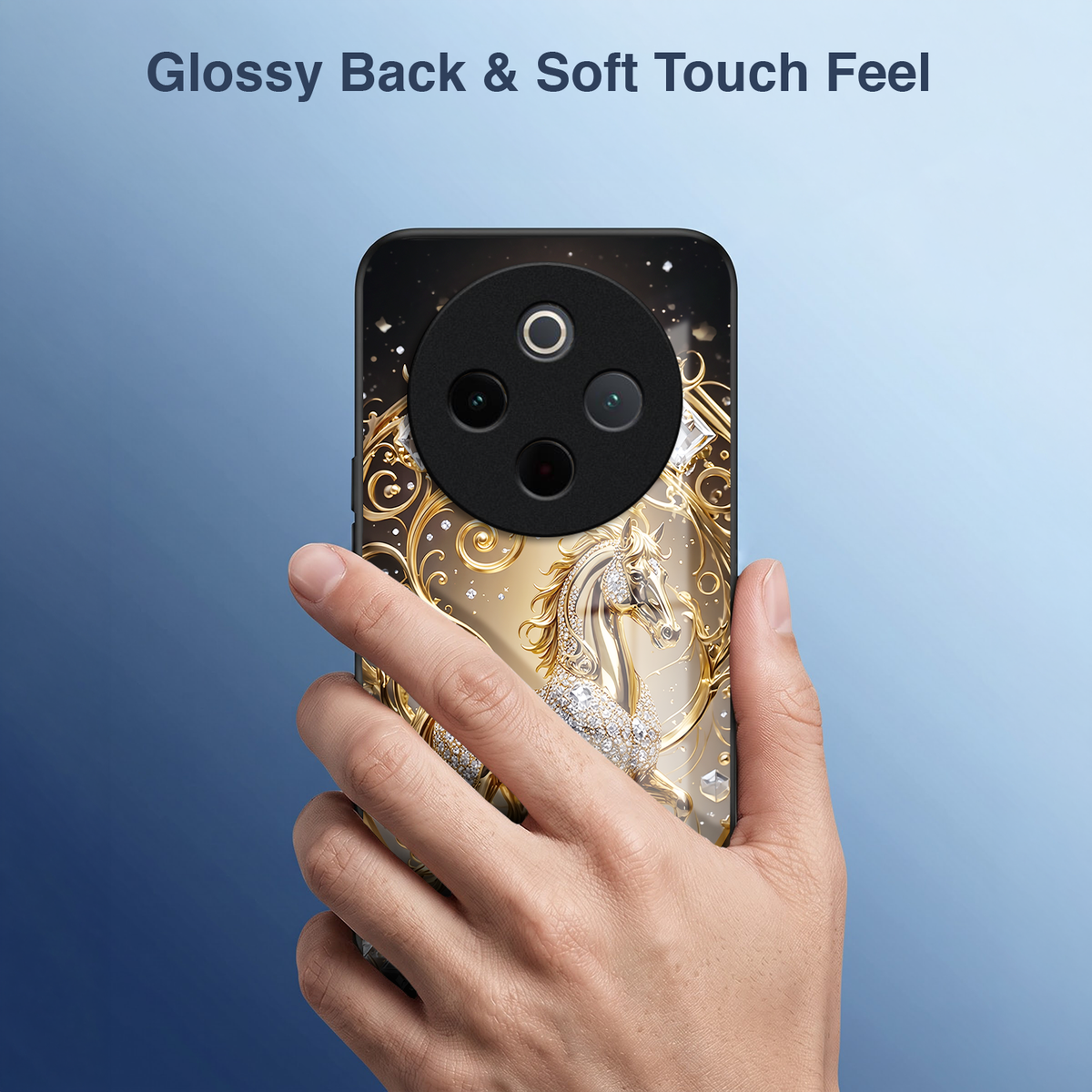 Vivo T4 5G Luxury Horse Texture Acrylic Glass Back Case