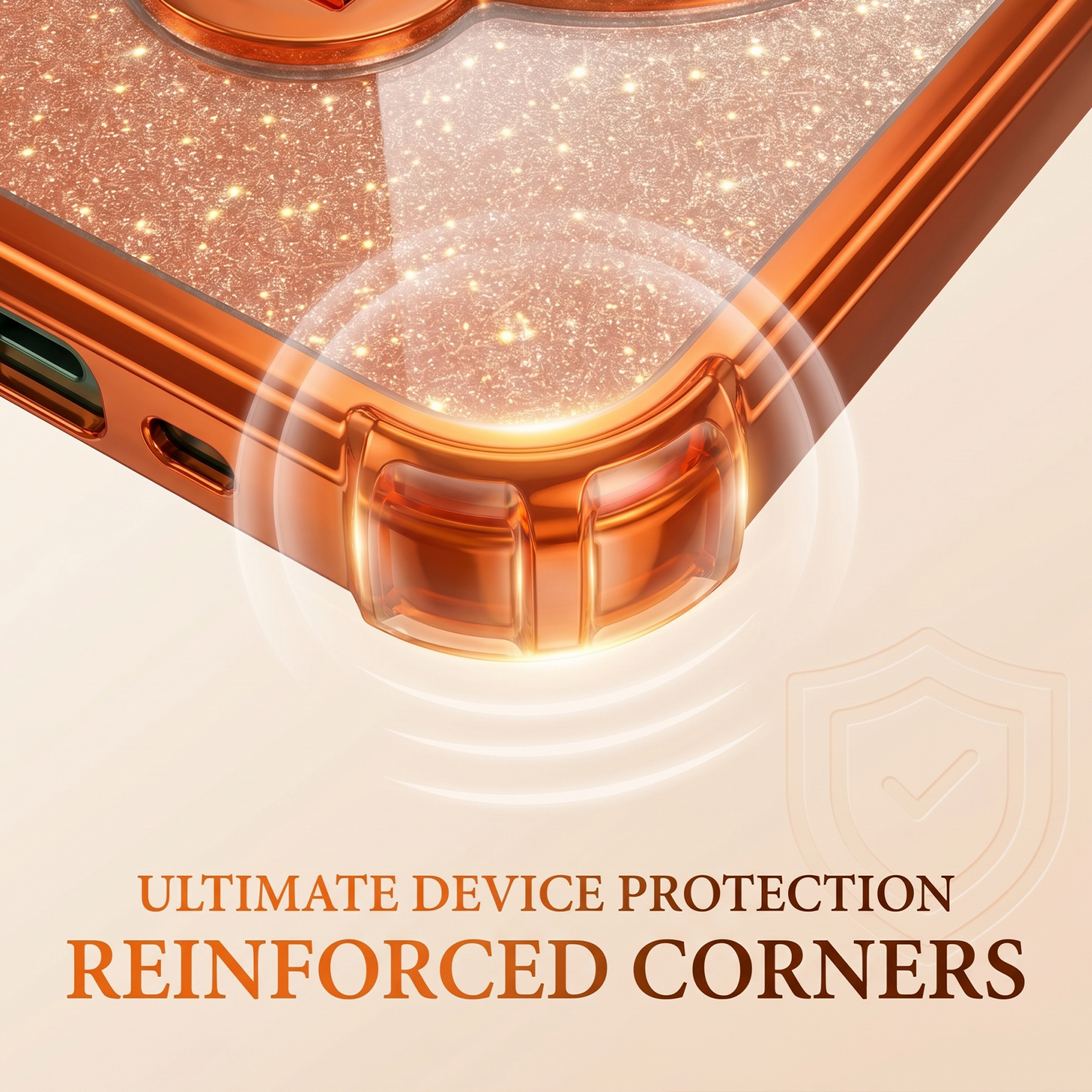 Oppo Reno 14 5G Luxury Shockproof Shimmer Airbag Cosmic Orange Case
