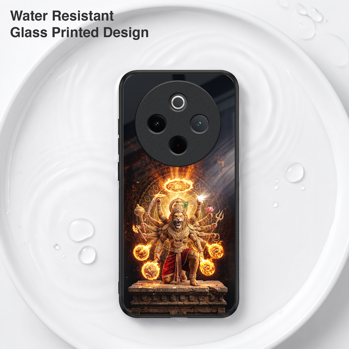 Vivo T4 5G Lord Narasimha Acrylic Glass Back Case
