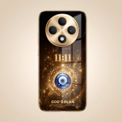 Oppo F27 5G God’s Plan Evil Eye Gold Electroplated Glass Phone Back Case