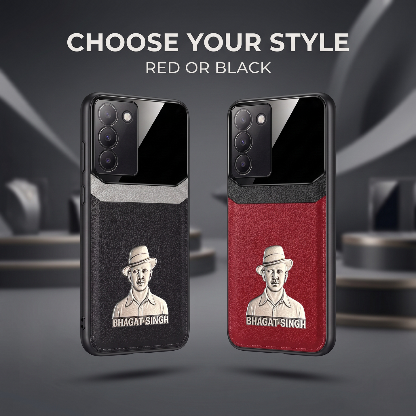 Vivo Y200e 5G Shaheed Bhagat Singh 3D Metal Leather Back Case