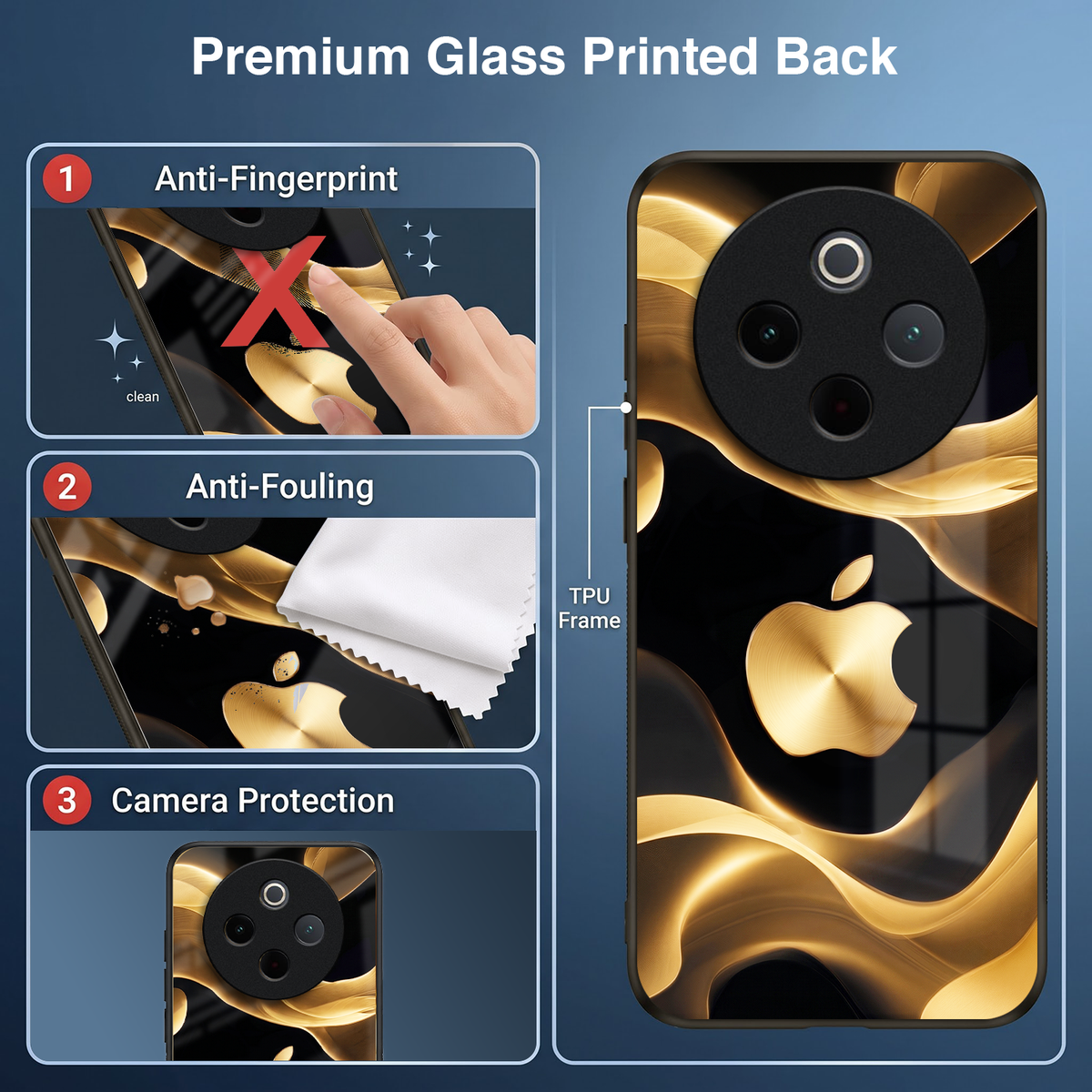 Vivo T4 5G Luxury Wave Acrylic Glass Back Case