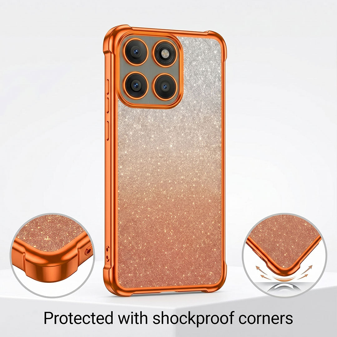 Motorola Edge 60 Pro 5G Luxury Shockproof Shimmer Airbag Cosmic Orange Case