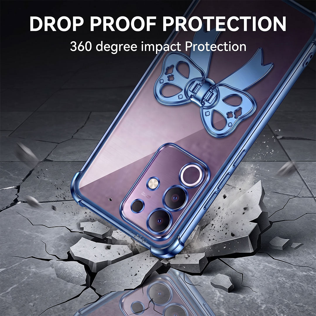 Vivo T4x 5G Stylish Bow Knot Transparent Shockproof Airbag Phone Case