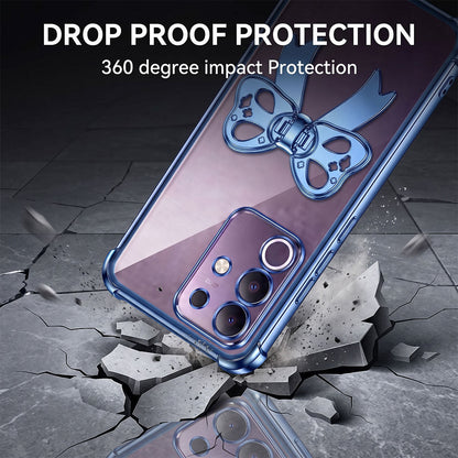 Vivo T4x 5G Stylish Bow Knot Transparent Shockproof Airbag Phone Case