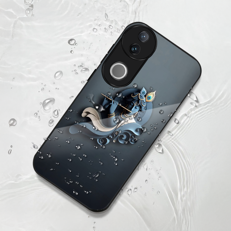 Vivo V50 5G Premium Acrylic Shockproof Glass Back Case (Krishna Ji)