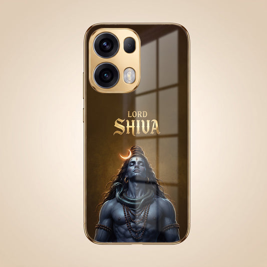 Oppo Reno 13 Pro 5G Lord Shiva Gold Electroplated Glass Phone Back Case