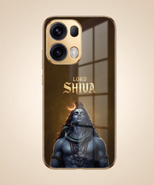 Oppo Reno 13 Pro 5G Lord Shiva Gold Electroplated Glass Phone Back Case