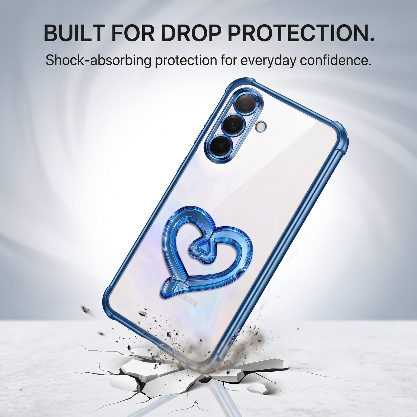 Samsung Galaxy A16 5G Premium Heart Transparent Shockproof Airbag Phone Case