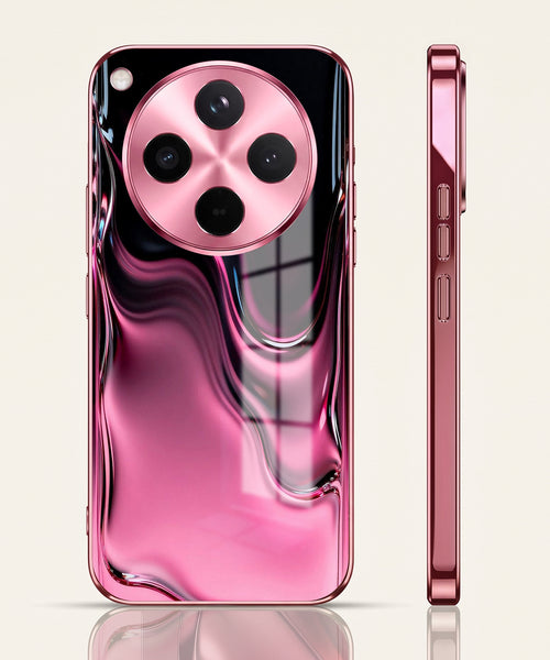 Oppo Find X8 5G Liquid Wave Pink Electroplated Glass Phone Back Case
