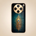 Vivo X200T 5G Golden Peacock Feather Gold Electroplated Glass Phone Back Case