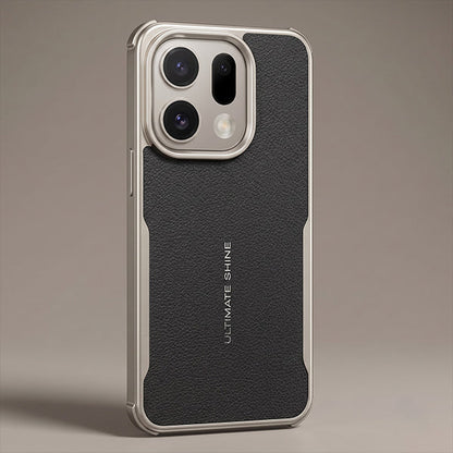Oppo Find X9 5G Premium Leather-Style Phone Case with Chrome Finish Frame Elegant Protective Cover