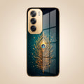 Oppo Reno 12 Pro 5G Golden Peacock Feather Gold Electroplated Glass Phone Back Case