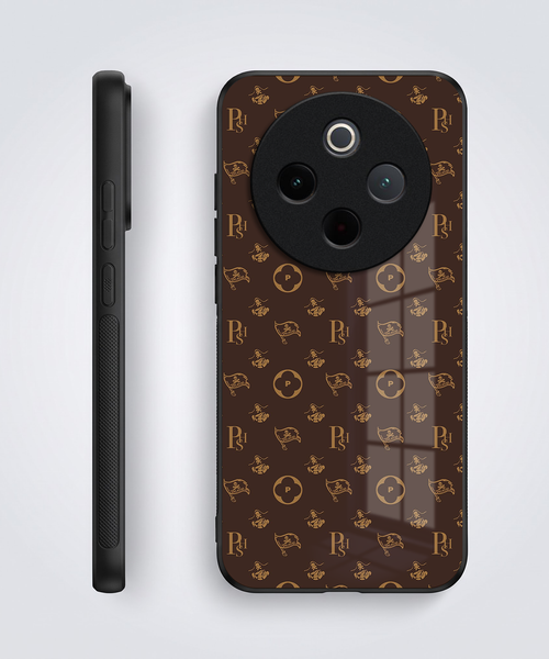 Vivo T4 5G Luxury Monogram Brown Acrylic Glass Back Case