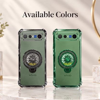 Vivo X300 FE 5G Premium Stress Buster Wheel Rotating Shockproof Airbags Case