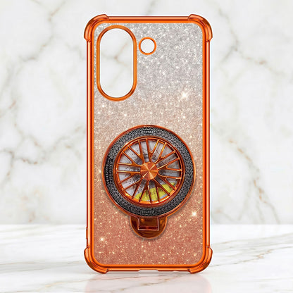 Vivo V60e 5G Stress Buster Wheel Rotating Shimmer Airbag Cosmic Orange Case