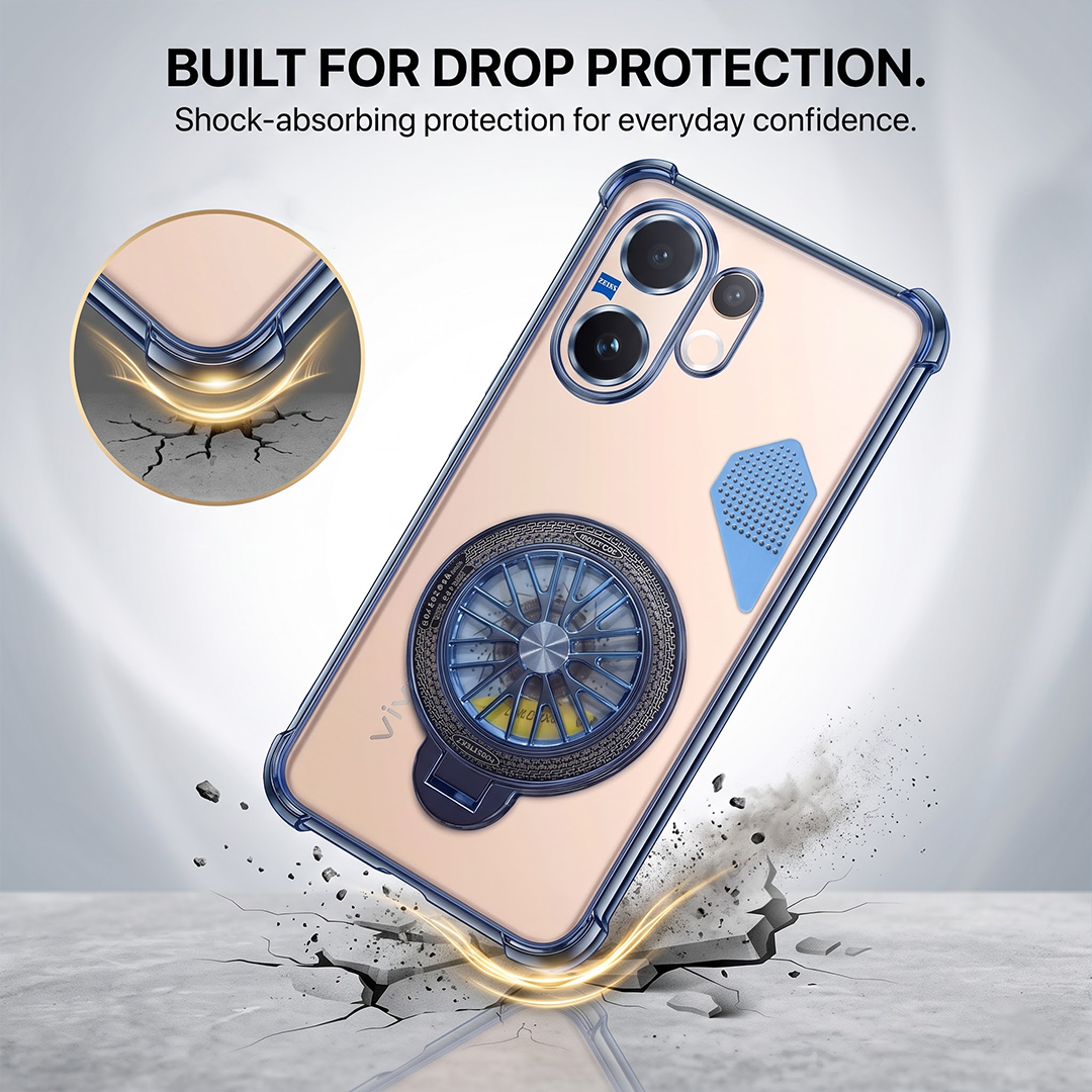 Vivo V60 5G Stress Buster Wheel Shockproof Airbag Heat-Dissipation Case