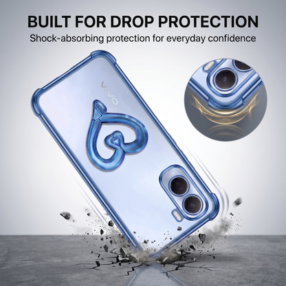 Vivo T5 Pro 5G Premium Heart Transparent Shockproof Airbag Phone Case