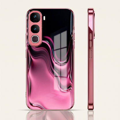 Vivo Y400 Pro 5G Liquid Wave Pink Electroplated Glass Phone Back Case