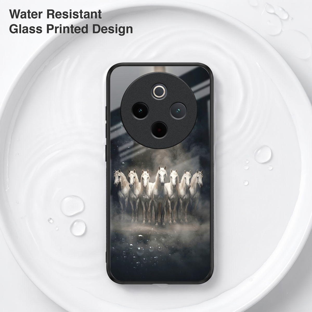 Vivo T4 5G Running Horses Acrylic Glass Back Case