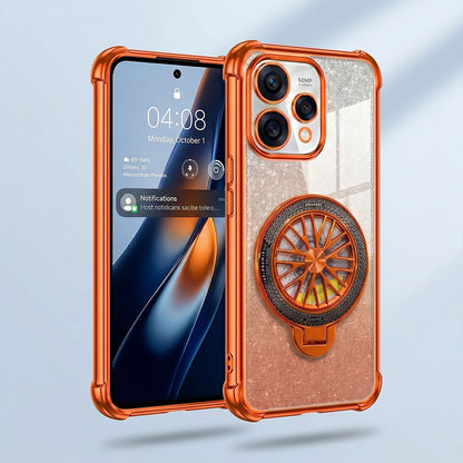 Oppo Reno 15 5G Stress Buster Wheel Rotating Shimmer Airbag Cosmic Orange Case