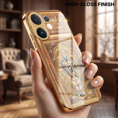 Vivo V60 5G Premium Heritage Gold Electroplated Glass Phone Back Case
