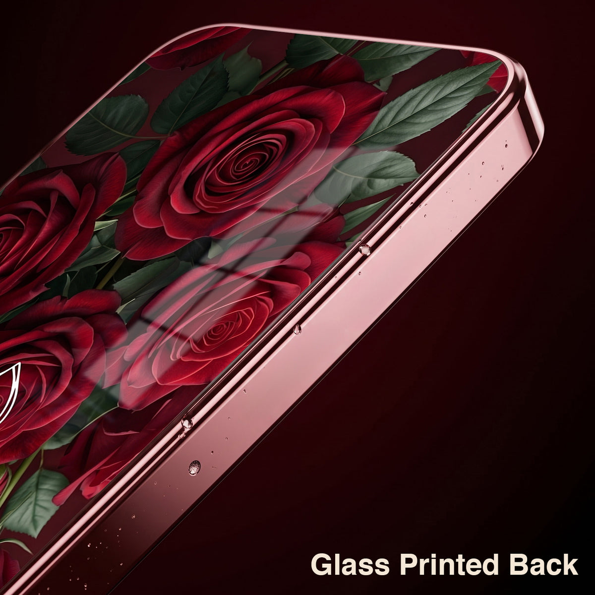 Vivo V70 5G Rose Heart Burgundy Electroplated Glass Back Case