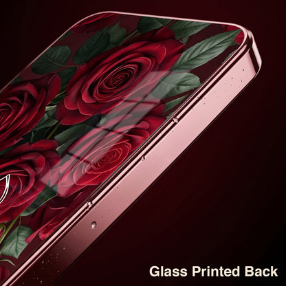 Vivo V70 5G Rose Heart Burgundy Electroplated Glass Back Case