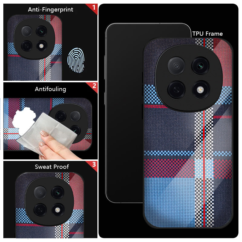 Oppo F29 Pro 5G Luxury Grid Pattern Glass Back Shockproof Case