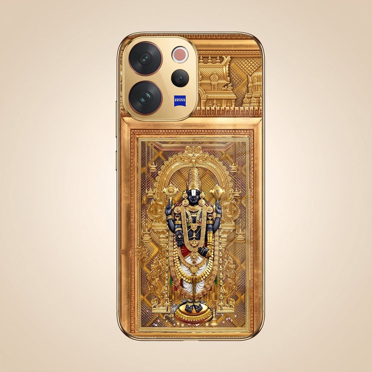 Vivo V70 5G Premium Heritage Gold Electroplated Glass Phone Back Case