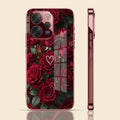 Vivo V70 5G Rose Heart Burgundy Electroplated Glass Back Case