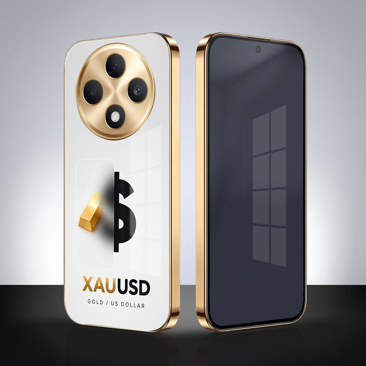 Oppo F27 5G Luxury XAU/USD Gold Electroplated Glass Phone Back Case