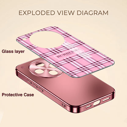 Oppo Find X8 5G Burberry Classic Pink Electroplated Glass Phone Back Case