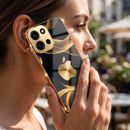 OnePlus Nord 6 5G Luxury Wave Gold Electroplated Glass Phone Back Case