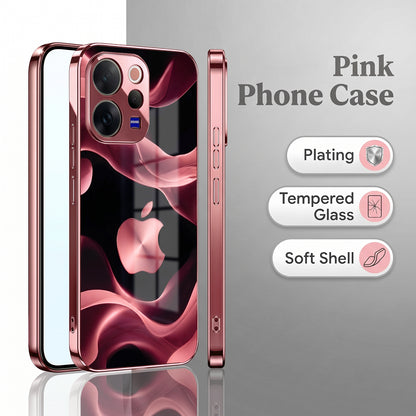 Vivo V70 5G Luxury Wave Pink Electroplated Glass Phone Back Case