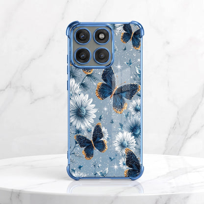 Motorola Edge 60 Pro 5G Blue Butterfly Floral Airbags Printed Back Case