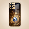 Oppo Reno 15 Pro Mini 5G God’s Plan Evil Eye Gold Electroplated Glass Phone Back Case
