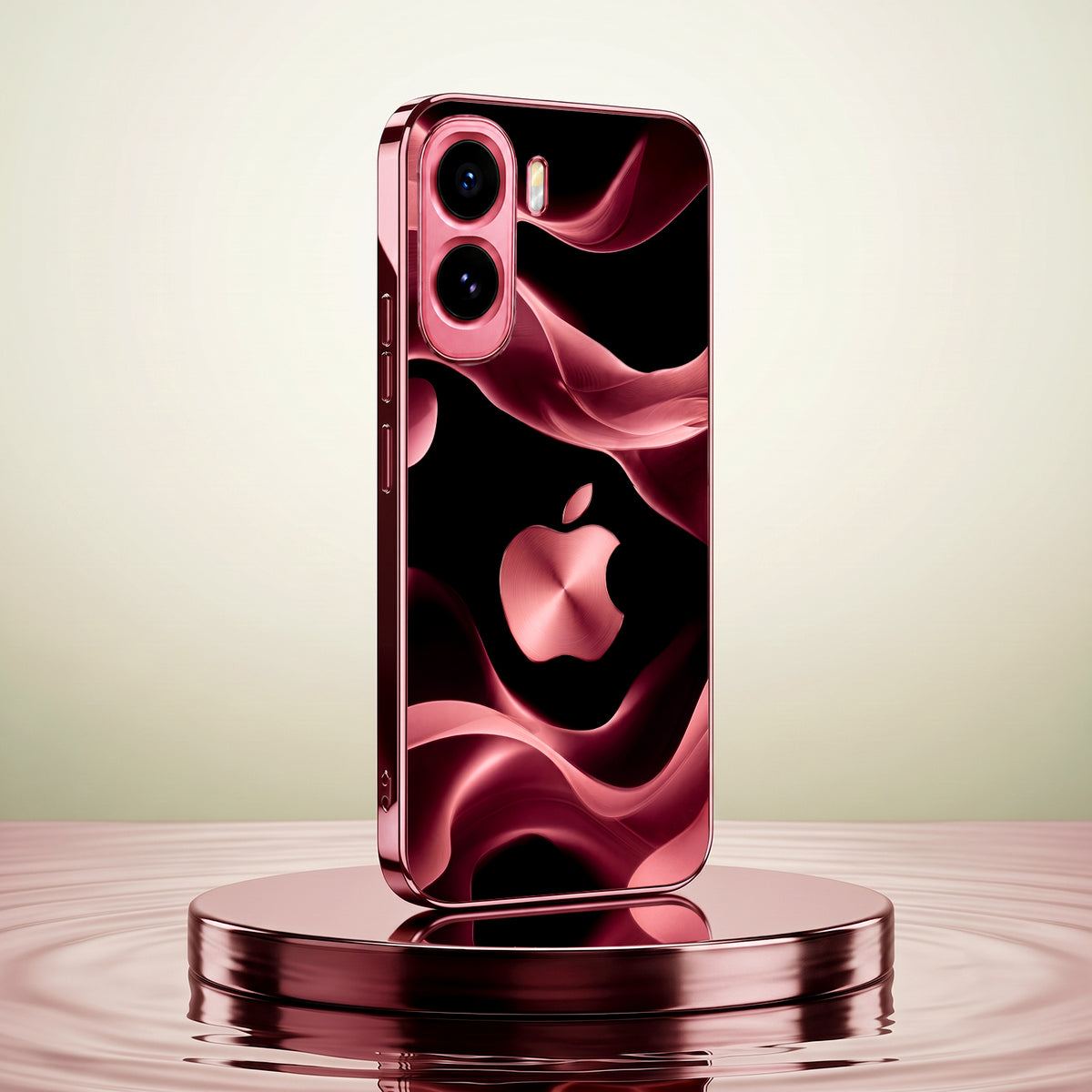 Vivo T5 Pro 5G Luxury Wave Pink Electroplated Glass Phone Back Case