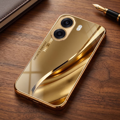 Oppo K14x 5G Luxury Infinity Energy Gold Electroplated Glass Phone Case