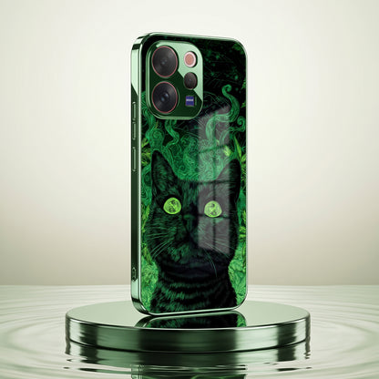 Vivo V70 5G Fantasy Cat Green Electroplated Glass Back Case