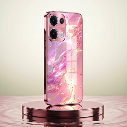 Oppo Reno 13 5G Pearl Aurora Pink Electroplated Glass Phone Back Case