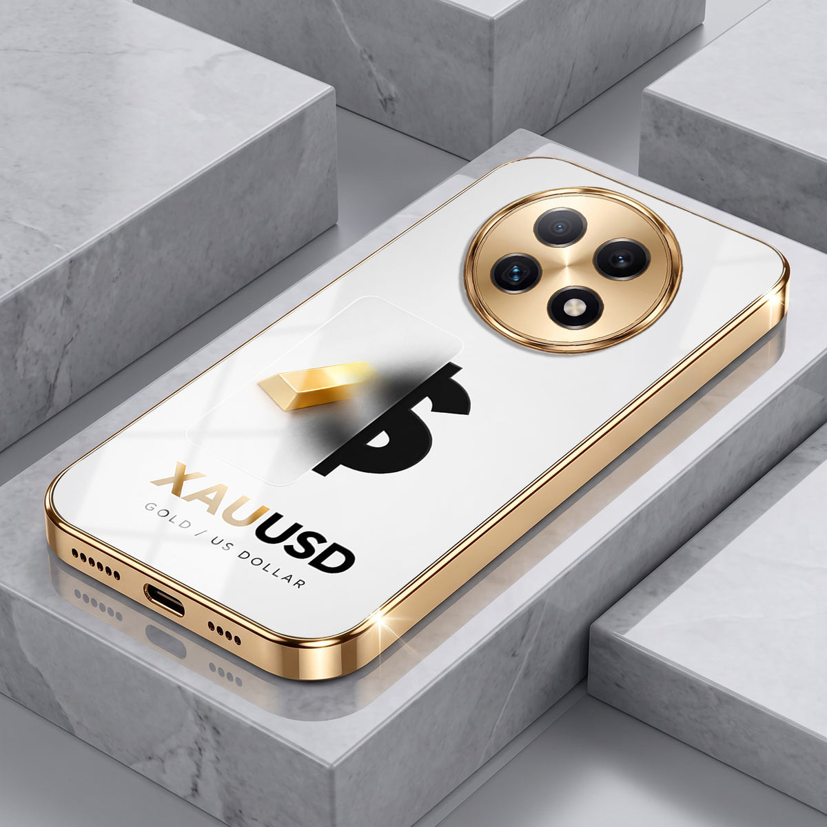 Oppo F29 Pro 5G Luxury XAU/USD Gold Electroplated Glass Phone Back Case
