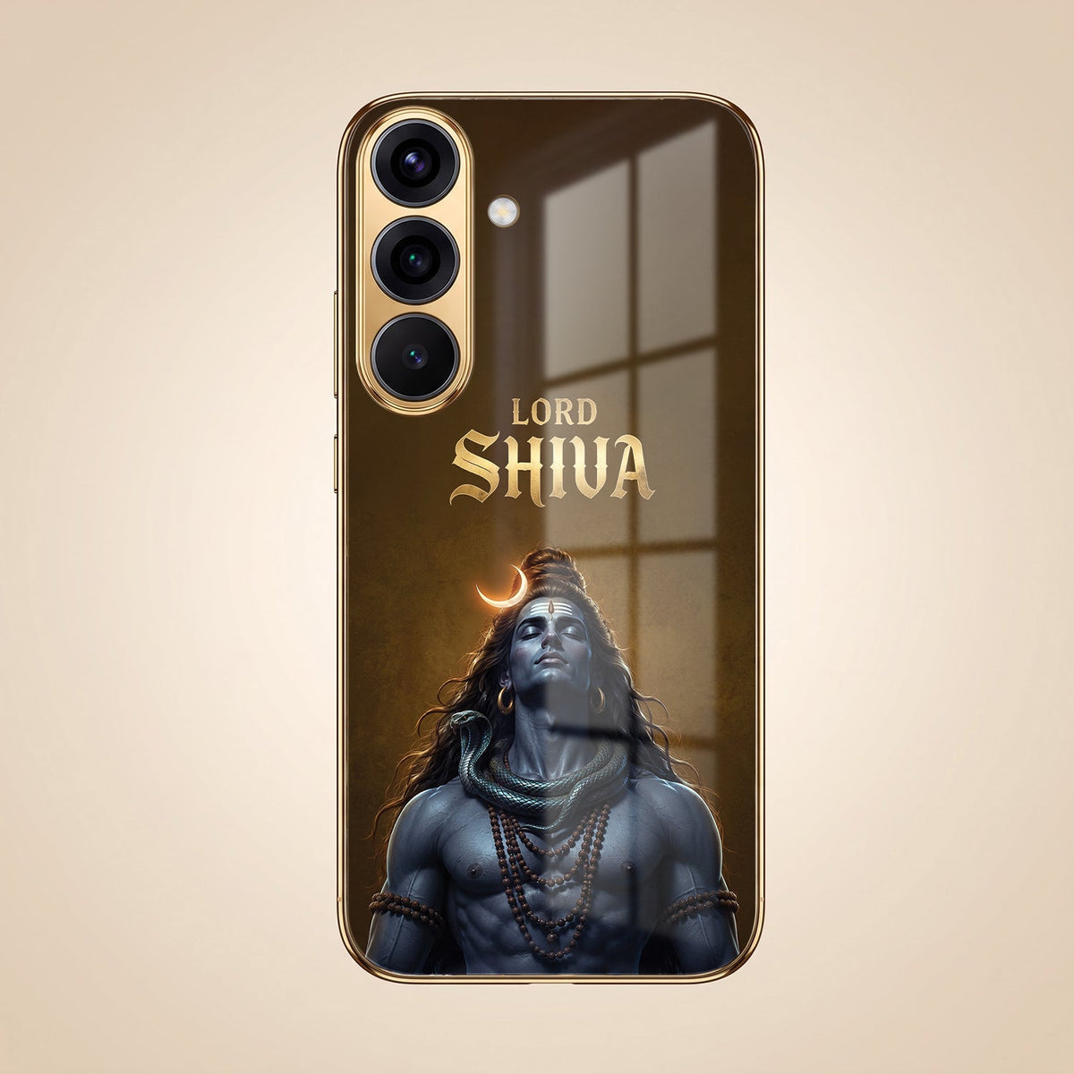 Samsung Galaxy A36 5G Lord Shiva Gold Electroplated Glass Phone Back Case