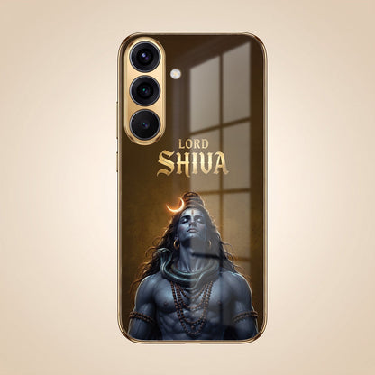 Samsung Galaxy A36 5G Lord Shiva Gold Electroplated Glass Phone Back Case