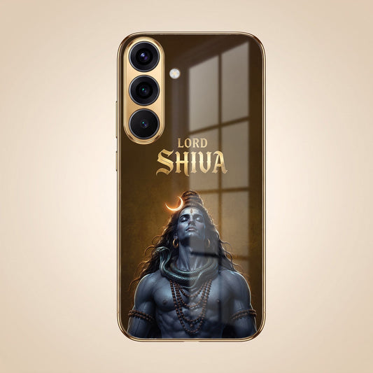 Samsung Galaxy A36 5G Lord Shiva Gold Electroplated Glass Phone Back Case