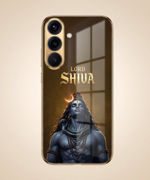 Samsung Galaxy A36 5G Lord Shiva Gold Electroplated Glass Phone Back Case