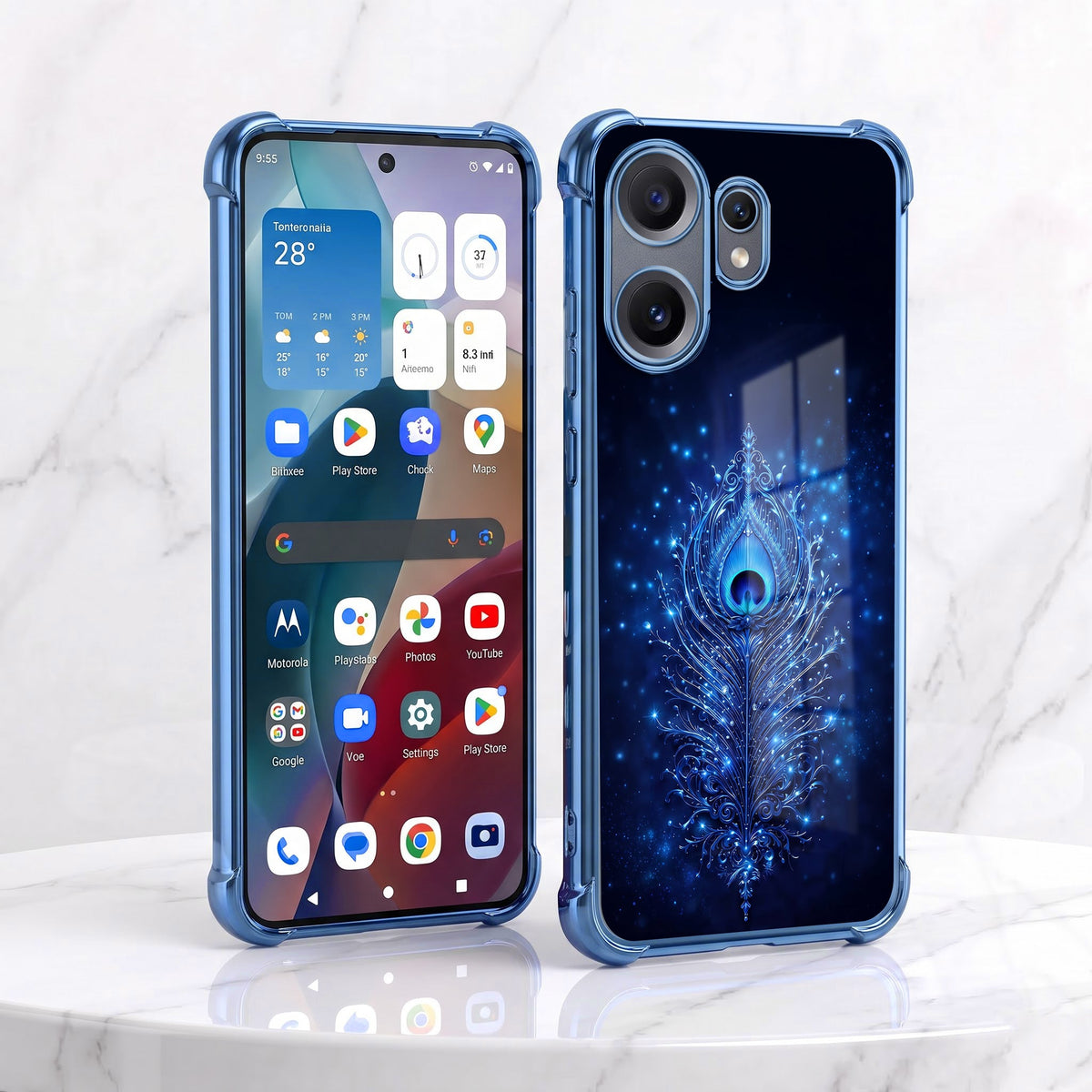 Nothing Phone 2 Pro 5G Premium Peacock Feather Airbags Printed Back Case