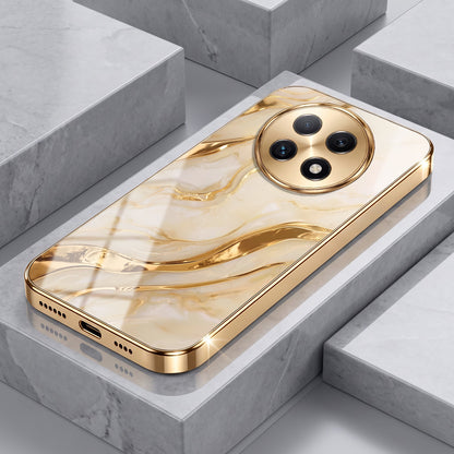 Oppo F29 Pro 5G Marvel Texture Gold Electroplated Glass Phone Back Case