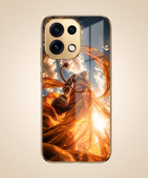 Oppo Reno 16C 5G Divine Hanuman Gold Electroplated Glass Phone Back Case