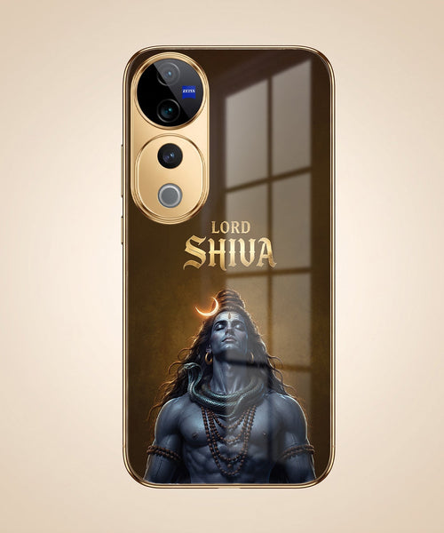 Vivo V40 Pro 5G Lord Shiva Gold Electroplated Glass Phone Back Case